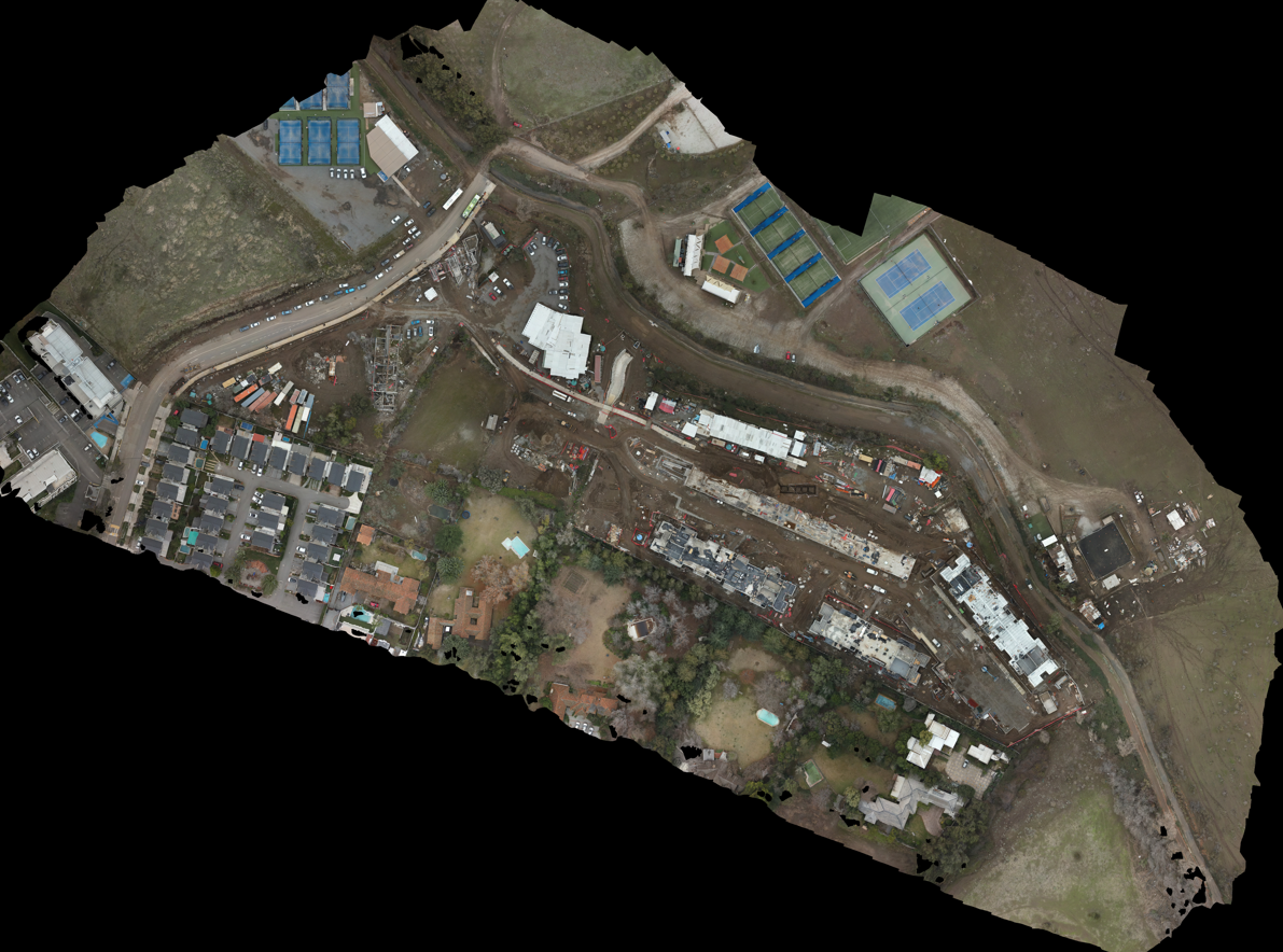 Ortofoto aérea del área del proyecto
