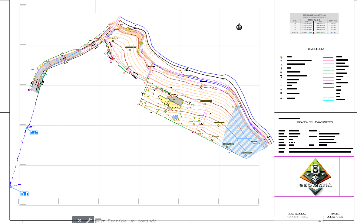 Plano topográfico del levantamiento